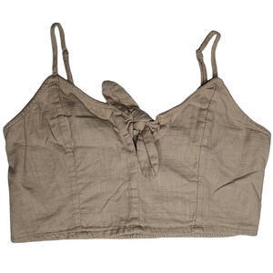 Aerie Taupe Key Hole Front Crop Top Size M